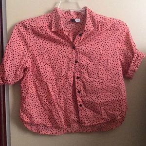 Crop button down shirt